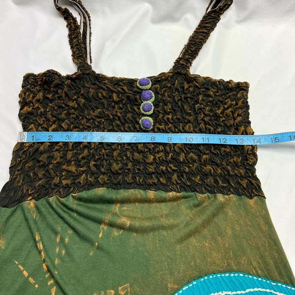 Rising International Colorful Nepal Viscose Bohemian Sun Dress Women's Large - Picture 8 of 9